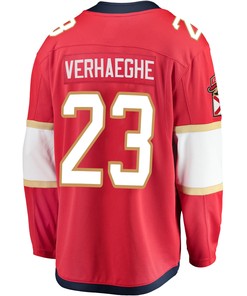 Florida Panthers Carter Verhaeghe 23 Home 2023 Stanley Cup Champions Breakaway Men Jersey - Red - Robokeg