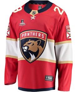Florida Panthers Carter Verhaeghe 23 Home 2023 Stanley Cup Playoffs Breakaway Men Jersey - Red - Robokeg