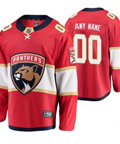Florida Panthers Custom 00 Player Home Red Jersey Jersey - Robokeg