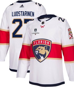 Florida Panthers Eetu Luostarinen 27 Away 2023 Stanley Cup Champions Breakaway Men Jersey - White - Robokeg