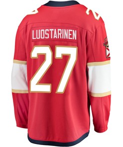 Florida Panthers Eetu Luostarinen 27 Home 2023 Stanley Cup Final Breakaway Men Jersey - Red - Robokeg