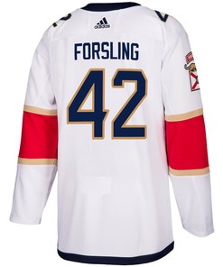 Florida Panthers Gustav Forsling 42 Away 2023 Stanley Cup Final Breakaway Men Jersey - White - Robokeg