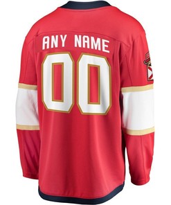 Florida Panthers Home Breakaway Custom Jersey - Red - Robokeg