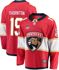 Florida Panthers Joe Thornton 19 Home 2023 Stanley Cup Final Breakaway Men Jersey - Red - Robokeg