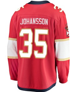 Florida Panthers Jonas Johansson 35 Home 2023 Stanley Cup Champions Breakaway Men Jersey - Red - Robokeg