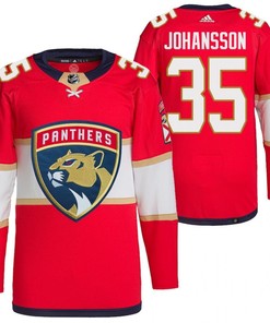 Florida Panthers Jonas Johansson Home Red 35 Jersey Primegreen Jersey - Robokeg