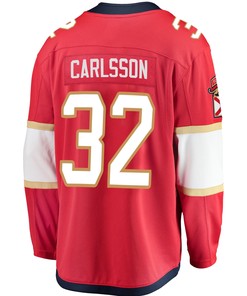 Florida Panthers Lucas Carlsson 32 Home 2023 Stanley Cup Final Breakaway Men Jersey - Red - Robokeg