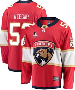 Florida Panthers MacKenzie Weegar 52 Home 2023 Stanley Cup Final Breakaway Men Jersey - Red - Robokeg