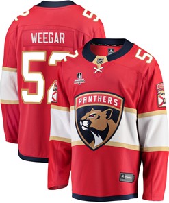 Florida Panthers MacKenzie Weegar 52 Home 2023 Stanley Cup Playoffs Breakaway Men Jersey - Red - Robokeg