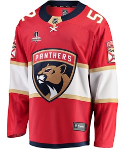 Florida Panthers MacKenzie Weegar 52 Home 2023 Stanley Cup Playoffs Breakaway Men Jersey - Red - Robokeg