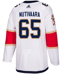 Florida Panthers Markus Nutivaara 65 Away 2023 Stanley Cup Champions Breakaway Men Jersey - White - Robokeg