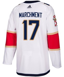 Florida Panthers Mason Marchment 17 Away 2023 Stanley Cup Champions Breakaway Men Jersey - White - Robokeg