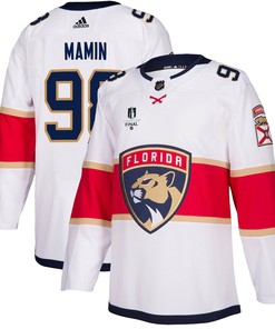 Florida Panthers Maxim Mamin 98 Away 2023 Stanley Cup Final Breakaway Men Jersey - White - Robokeg