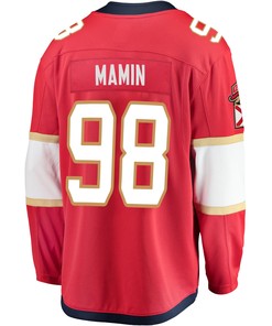 Florida Panthers Maxim Mamin 98 Home 2023 Stanley Cup Champions Breakaway Men Jersey - Red - Robokeg