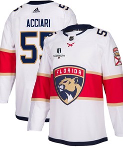 Florida Panthers Noel Acciari 55 Away 2023 Stanley Cup Champions Breakaway Men Jersey - White - Robokeg