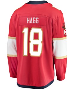 Florida Panthers Robert Hagg 18 Home 2023 Stanley Cup Playoffs Breakaway Men Jersey - Red - Robokeg