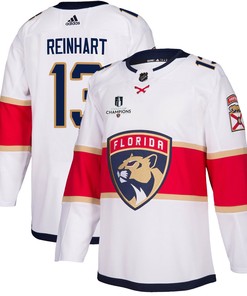 Florida Panthers Sam Reinhart 13 Away 2023 Stanley Cup Champions Breakaway Men Jersey - White - Robokeg
