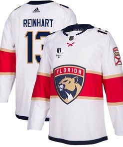Florida Panthers Sam Reinhart 13 Away 2023 Stanley Cup Final Breakaway Men Jersey - White - Robokeg