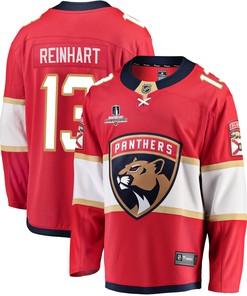 Florida Panthers Sam Reinhart 13 Home 2023 Stanley Cup Champions Breakaway Men Jersey - Red - Robokeg
