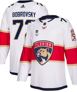 Florida Panthers Sergei Bobrovsky 72 Away 2023 Stanley Cup Final Breakaway Men Jersey - White - Robokeg
