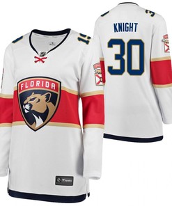 Florida Panthers Spencer Knight 30 2023 Away Women White Draft Jersey - Robokeg