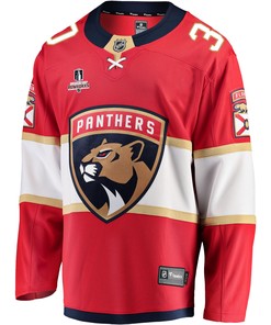 Florida Panthers Spencer Knight 30 Home 2023 Stanley Cup Playoffs Breakaway Men Jersey - Red - Robokeg