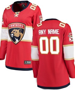 Florida Panthers Women's Home Breakaway Custom Jersey - Red - Robokeg