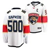 Florida Panthers aleksander barkov 2023 Jersey White Cyrillic Alphabet 500 Honor Bobrovsky Jersey Jersey - Robokeg