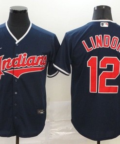 Francisco Lindor #12 2020 Mlb Dark Blue Jersey - Robokeg