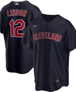 Francisco Lindor #12 Cleveland Guardians 2020 Mlb Dark Blue Jersey - Robokeg