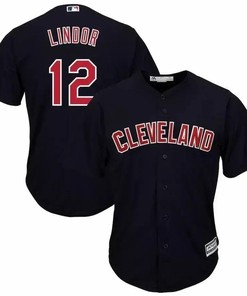 Francisco Lindor Cleveland Indians Big And Tall Alternate Cool Base Player Jersey - Navy - Robokeg