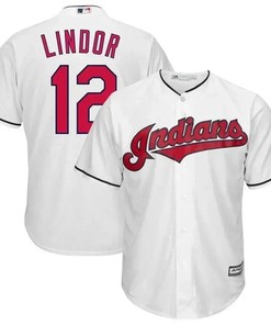Francisco Lindor Cleveland Indians Home Big And Tall Cool Base Player Jersey - White - Robokeg