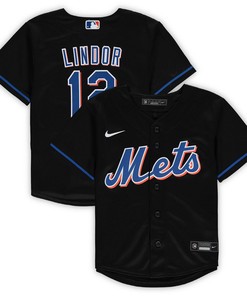 Francisco Lindor New York Mets Preschool Alternate Replica Player Jersey - Black Mlb - Robokeg