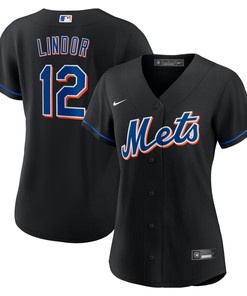 Francisco Lindor New York Mets Womens 2022 Alternate Replica Player Jersey - Black Mlb - Robokeg