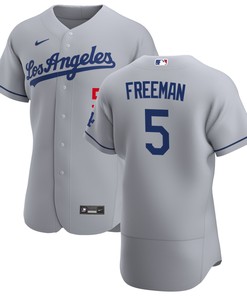 Freddie Freeman 5 Los Angeles Dodgers Away Player Men Jersey - Gray Jersey - Robokeg