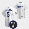 Freddie Freeman Honor Vin Scully Los Angeles Dodgers White 5 Jersey - Robokeg