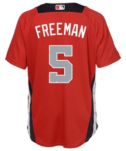 Freddie Freeman National League Majestic Youth 2018 Mlb All-star Game Home Run Derby Player Jersey - Red - Robokeg