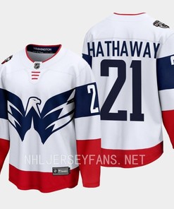 Garnet Hathaway 21 Washington Capitals 2023 Jersey Stadium White Primegreen - Robokeg