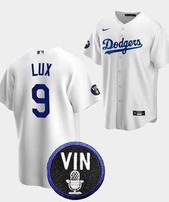 Gavin Lux Honor Vin Scully Los Angeles Dodgers White 9 Jersey - Robokeg