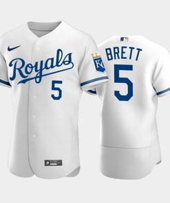 George Brett 5 Kansas City Royals 2022-23 White Men's Jersey - Robokeg