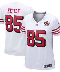 George Kittle San Francisco 49ers Womens 75th Anniversary 2nd Alternate Game Jersey - White Nfl - Robokeg