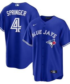 George Springer 4 Toronto Blue Jays Alternate Jersey - Royal - Robokeg