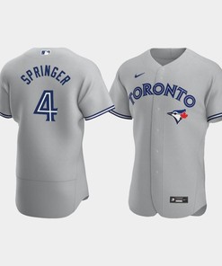 George Springer 4 Toronto Blue Jays Gray Road Jersey - Robokeg