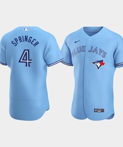 George Springer 4 Toronto Blue Jays Light Blue Alternate Jersey - Robokeg