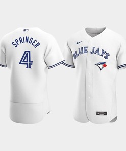George Springer 4 Toronto Blue Jays White Home Jersey - Robokeg