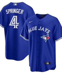 George Springer Toronto Blue Jays Alternate Replica Player Jersey - Royal Mlb Ver 1 - Robokeg