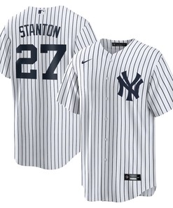 Giancarlo Stanton 27 New York Yankees Home Men Jersey - White - Robokeg