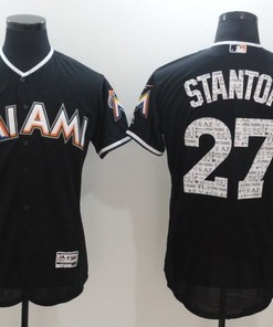 Giancarlo Stanton Marlins #27 Black Mlb 2017 Spring Brandedition Jersey - Robokeg