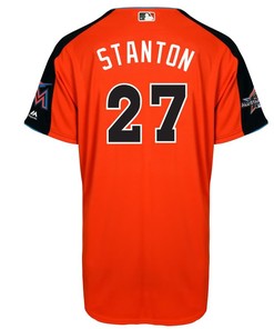 Giancarlo Stanton National League Majestic 2017 Mlb All-star Game Home Run Derby Jersey - Orange - Robokeg