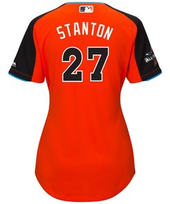 Giancarlo Stanton National League Majestic Womens 2017 Mlb All-star Game Home Run Derby Jersey - Orange - Robokeg